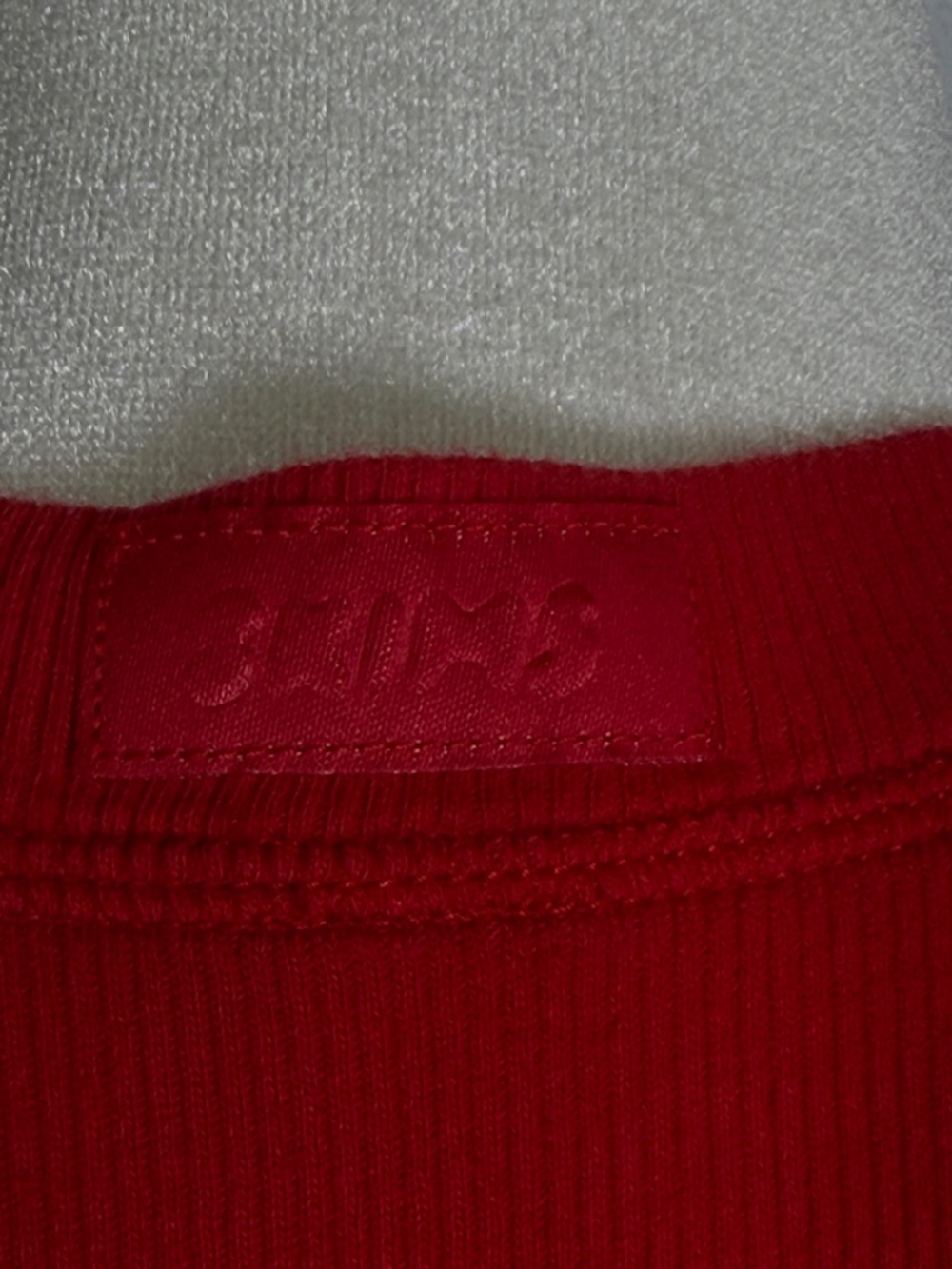 Skims Long Sleeve Crop Stretch Cotton Rib Henley Size L Button Front Cotton EUC - Picture 6 of 12